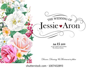 Wedding floral invitation