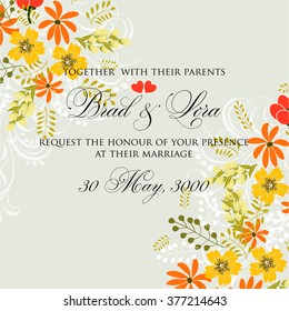 Wedding floral invitation