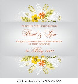 Wedding floral invitation