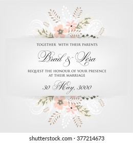 Wedding floral invitation