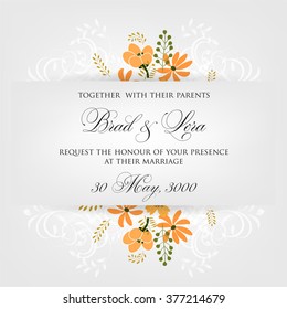 Wedding floral invitation