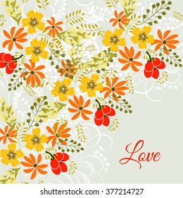 Wedding floral invitation