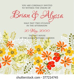 Wedding floral invitation