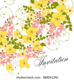 Wedding floral invitation
