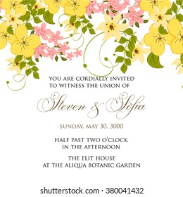 Wedding floral invitation
