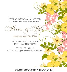 Wedding floral invitation