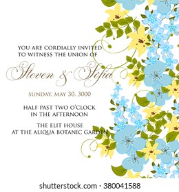 Wedding floral invitation