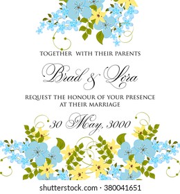 Wedding floral invitation