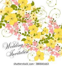 Wedding floral invitation