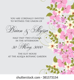 Wedding floral invitation