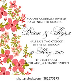 Wedding floral invitation