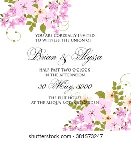 Wedding floral invitation