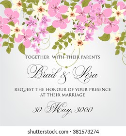 Wedding floral invitation