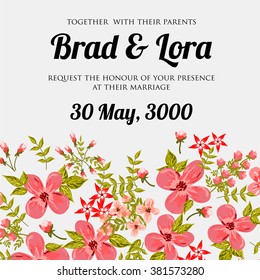 Wedding floral invitation