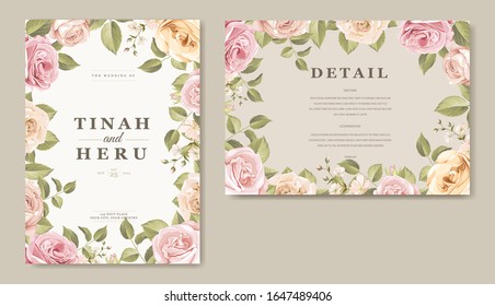 wedding floral invitation card template