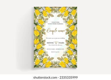 wedding floral invitation card templates