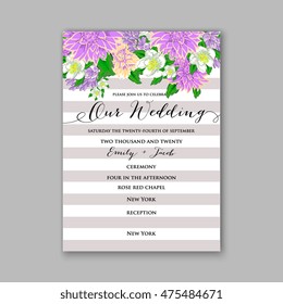 Wedding floral invitation template card Wedding invitation template with succulents and rose bouquet 