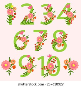 Wedding Floral number, wedding clipart, wedding invitations, scrapbooking, design blog