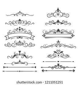 Wedding Floral Ornament Frame, Corner, Divider Collection