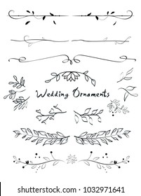 wedding floral ornaments vector