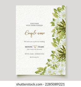 wedding floral watercolour invitation templates