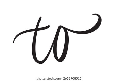 To Wedding Flourish Calligraphy. Decorative Ornate Lettering with Swashes. Romantic Hand Drawn Style for Invitations and Stationery. Vector Illustration.