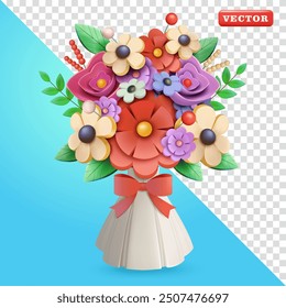 Wedding Flower Bouquets, 3d vector suitable for events and design elements