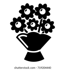 Wedding flower bucket icon . Simple illustration of wedding flower bucket vector icon for web design isolated on white background