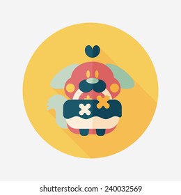 wedding flower dog flat icon with long shadow,eps10