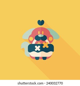 wedding flower dog flat icon with long shadow,eps10