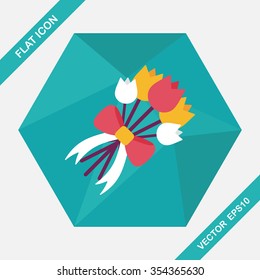 wedding flower flat icon with long shadow,eps10