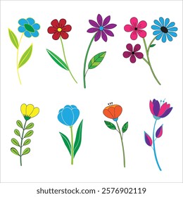 Wedding flower Line drawing vector art and different type of colors graphics