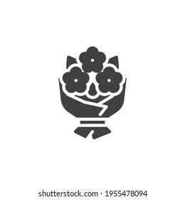Wedding flowers bouquet vector icon. filled flat sign for mobile concept and web design. Bridal bouquet glyph icon. Symbol, logo illustration. Vector graphics