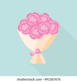 Wedding flowers flat icon vector illustrator 