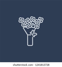 wedding flowers icon. wedding flowers linear design concept from Wedding and love collection. Simple element vector illustration on dark blue background.