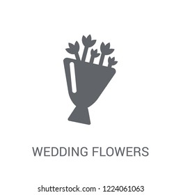 wedding flowers icon. Trendy wedding flowers logo concept on white background from Birthday party and wedding collection. Suitable for use on web apps, mobile apps and print media.