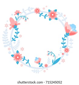 Wedding flowers vector illustration frame
