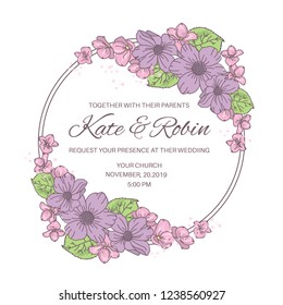 WEDDING FLOWERS Wedding Vector Illustration Set for Print, Invitation, Greeting, Decoration, Congratulation