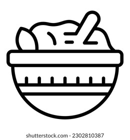 Wedding food bowl icon outline vector. Event service. Manager ceremony