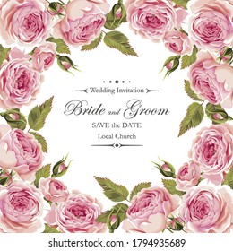 wedding frame. background teksture invitation wedding. rose frame, motif frame