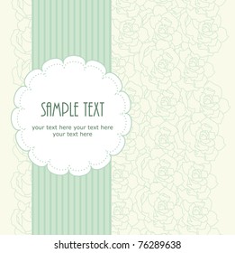 Wedding Frame design for greeting card green