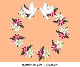 Wedding frame doves