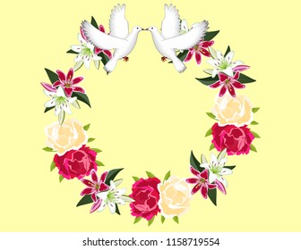 Wedding Frame Doves Stock Vector (Royalty Free) 1158719554 | Shutterstock