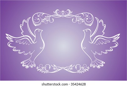 Wedding frame with doves