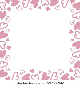 Wedding frame. Frame of hearts. Vector illustration.