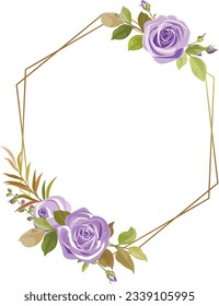 wedding frame with purple roses vector, purple roses, flower wedding frame