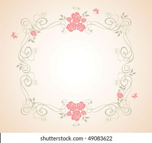 Wedding frame with rose