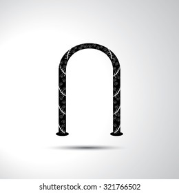 Wedding frame sign flat icon