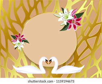 Wedding frame swans