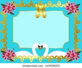 Wedding frame swans